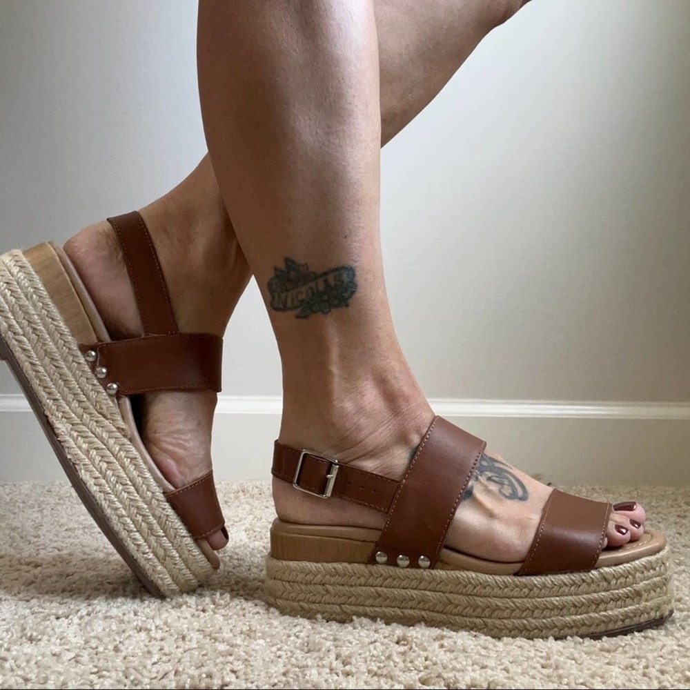 Steve Madden Fifer Jute Cord Platform Strappy Sandals 6.5